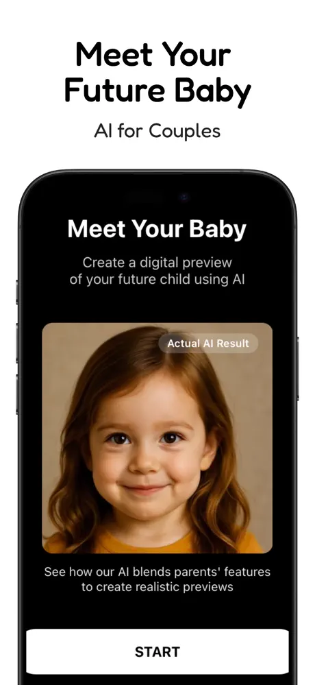 AI Generated Baby Preview - Phone Mockup